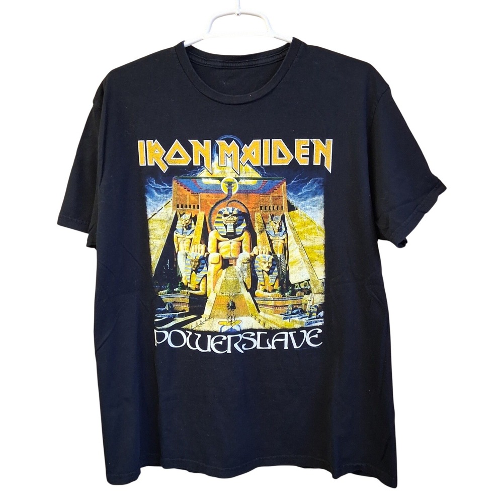 Men's Iron Maiden Powerslave World Slavery Tour‎ Front & Back Print T-Shirt L/XL